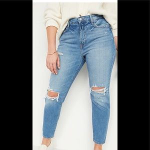 High-Waisted OG Straight Light-Wash Ripped size 18